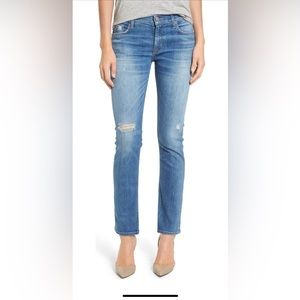 Hudson Lightly Distressed Selvage Denim Tilda Cigarette Jeans